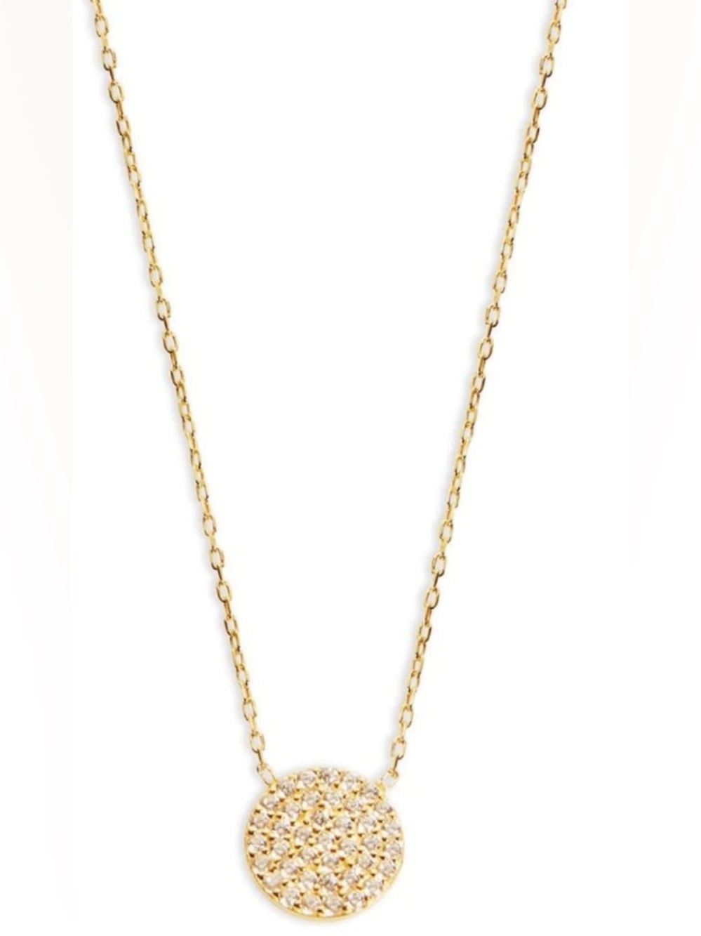 NWOT Small Circle Pendant Necklace Argento Vivo Sterling Silver925-18k gold plat